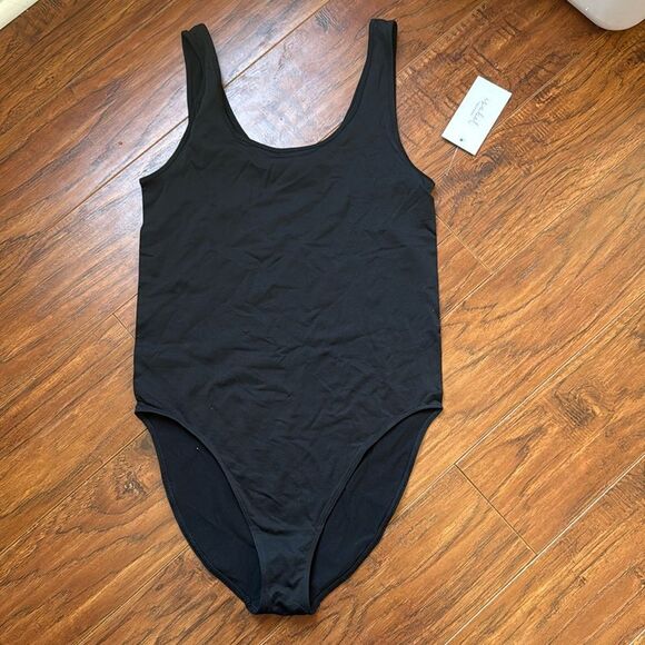 NWT Isabel Maternity by Ingrid + Isabel Black Tank Bodysuit Leotard One Piece - Picture 2 of 8